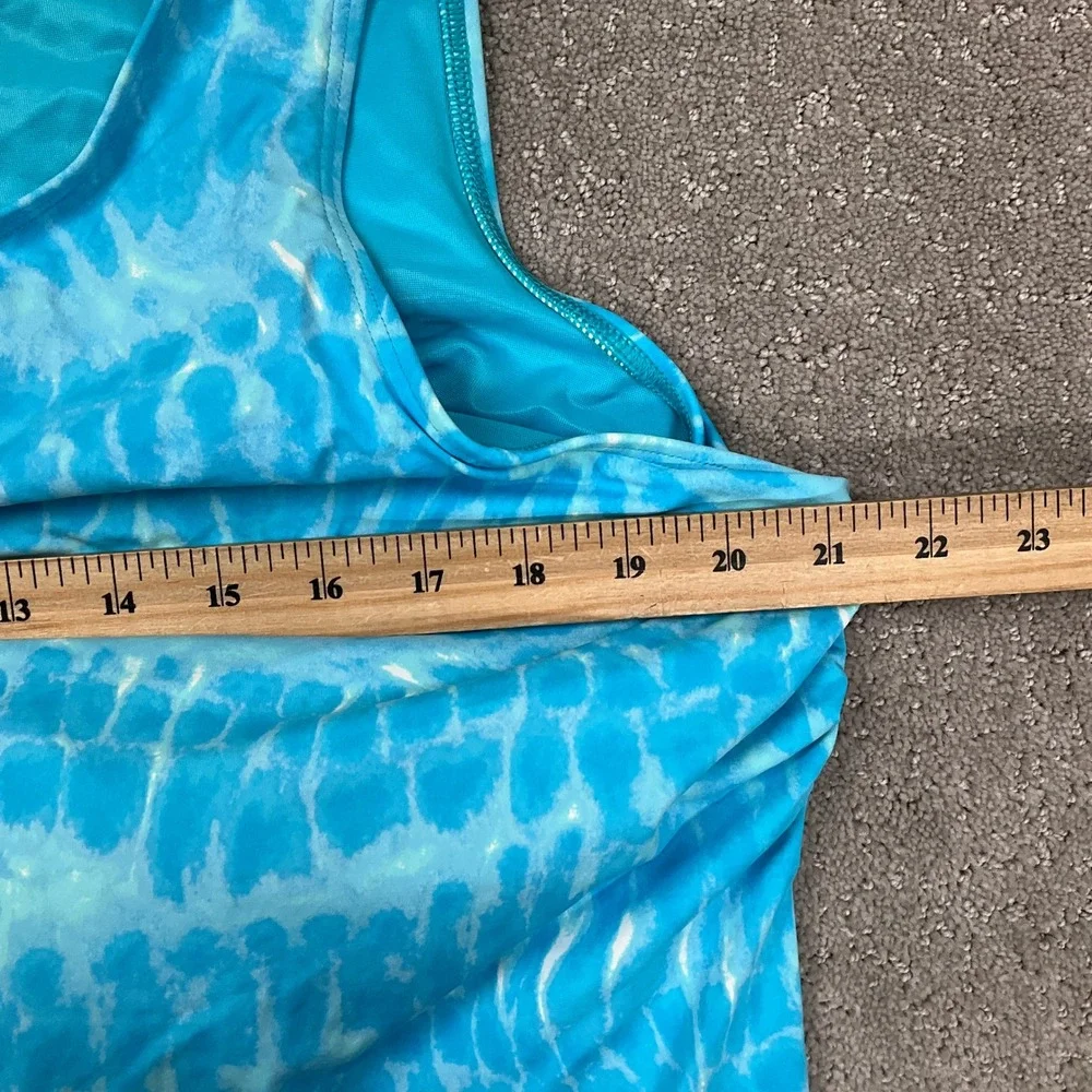 Lands' End Tankini Top Womens 20W DD Blue Tie Dye‎ Tank 513894 Athletic Modest